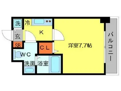 SERENITE日本橋SUD(1K/5階)の間取り写真