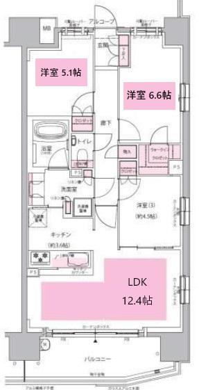 S-FORT大阪同心(3LDK/11階)の間取り写真
