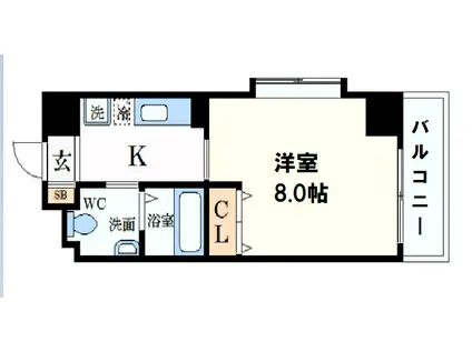 インベスト北梅田(1K/6階)の間取り写真