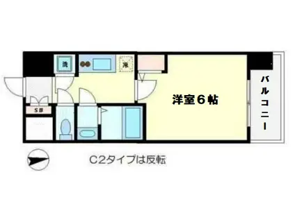 エスリード難波レジデンス(1K/14階)の間取り写真