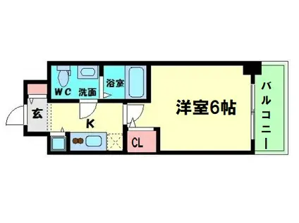 S-RESIDENCE北浜(1K/13階)の間取り写真