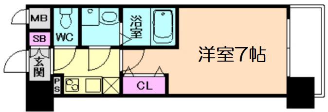 エスリード福島ラグジェ(1K/8階)の間取り写真