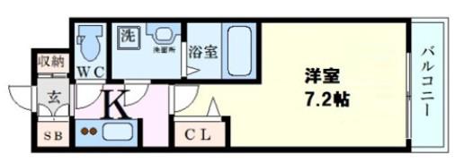 S-RESIDENCE新大阪ウエスト(1K/5階)の間取り写真