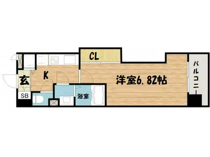 LUXE難波西Ⅲ(1K/11階)の間取り写真