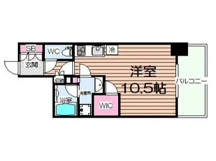 ザ・パークハビオ堂島(ワンルーム/4階)の間取り写真