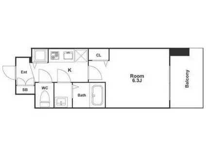 アドバンス新大阪ウエストゲート(1K/2階)の間取り写真