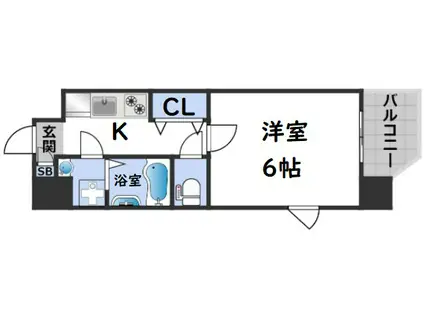 COLLINA(1K/7階)の間取り写真