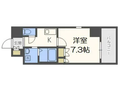 セオリー難波南プレミアム(1K/4階)の間取り写真