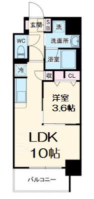 アーバネックス堂島(1LDK/3階)の間取り写真