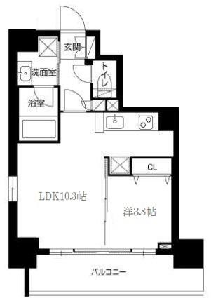 アーバネックス梅田西(1LDK/11階)の間取り写真