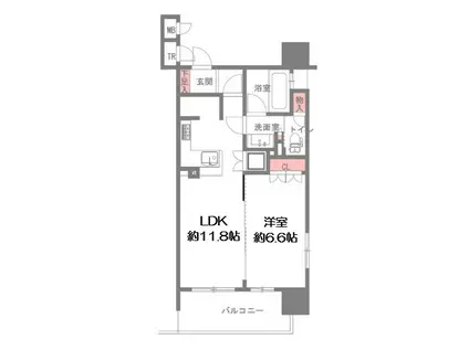 リーガル南堀江(1LDK/10階)の間取り写真
