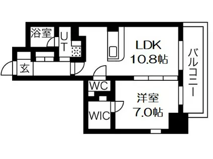 アプリーレ堺筋本町(1LDK/12階)の間取り写真