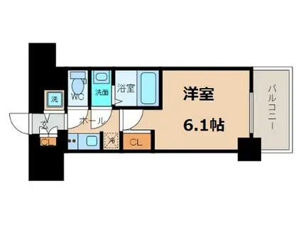 S-RESIDENCE南堀江(1K/14階)の間取り写真