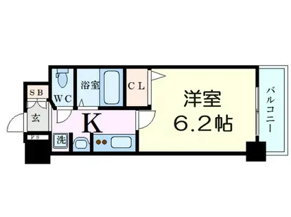 エステムコート新大阪Ⅵ エキスプレイス(1K/7階)の間取り写真