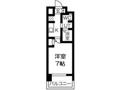 大阪ウエストレジデンス2(1K/4階)の間取り写真