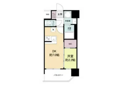 セレニテ難波ミラク壱番館(1DK/6階)の間取り写真