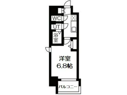 フォーリアライズ難波南レーヴ(1K/8階)の間取り写真