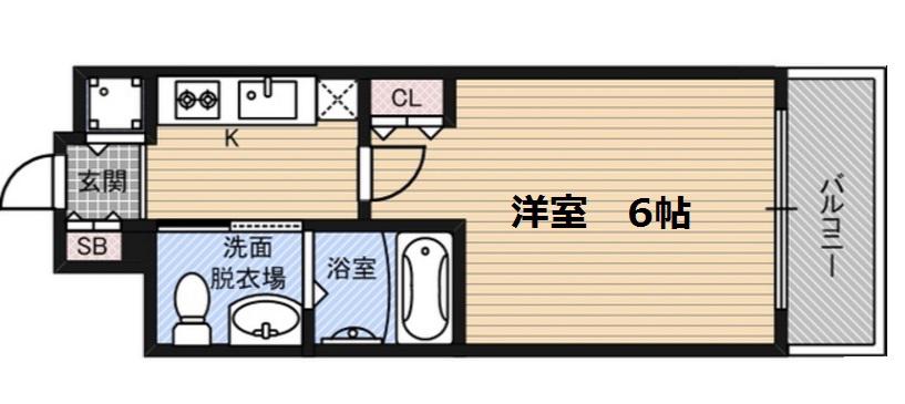 エスリード福島ウエスト(1K/14階)の間取り写真