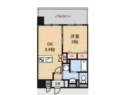 LUXE新大阪1(1DK/4階)の間取り写真
