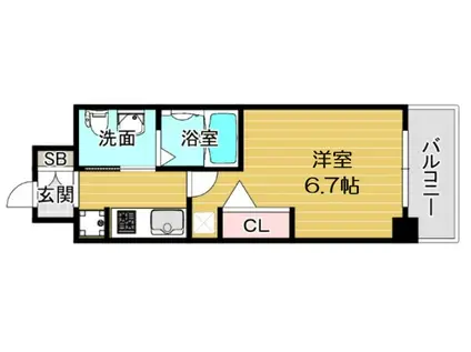 エステムコート阿波座プレミアム(1K/12階)の間取り写真