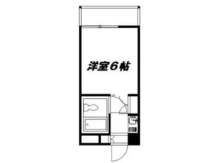 コーポ丸松(1K/6階)の間取り写真