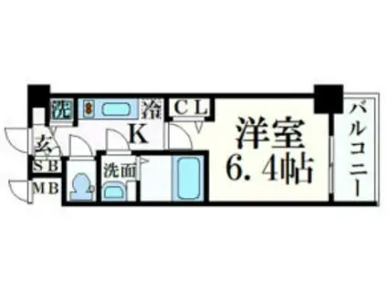 プレサンス心斎橋ブライト(1K/11階)の間取り写真