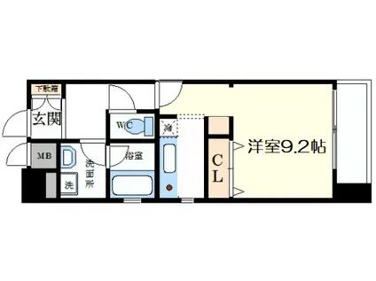 KAISEI江戸堀(1K/6階)の間取り写真