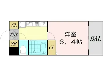 エステムコート梅田・天神橋リバーフロント(1K/2階)の間取り写真