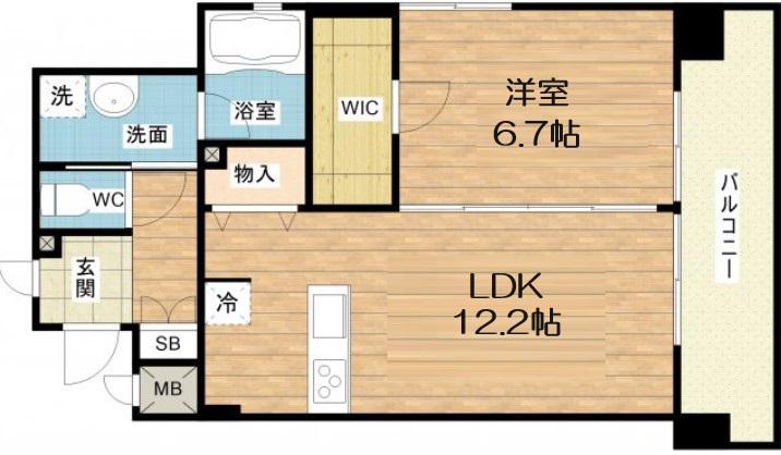 TOMODOAL北梅田(1LDK/5階)の間取り写真