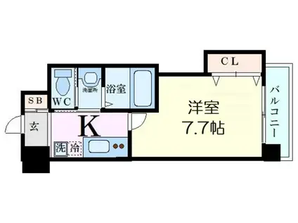 LUXE新大阪1(1K/5階)の間取り写真