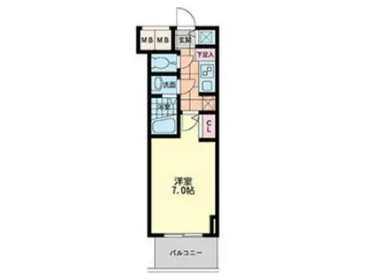 S-RESIDENCE難波BRILLER(1K/11階)の間取り写真