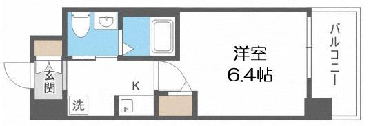 セレニテ九条リアン(1K/8階)の間取り写真