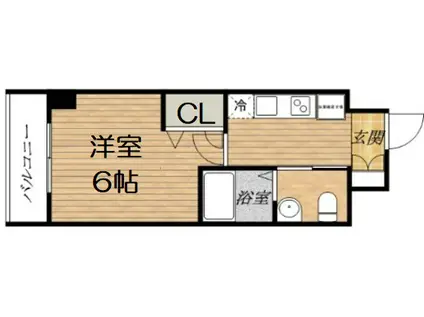 エスリード北浜(1K/14階)の間取り写真