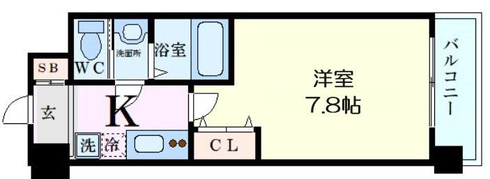 LUXE新大阪Ⅱ(1K/6階)の間取り写真