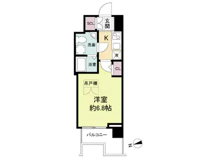 セレニテ難波プリエ(1K/12階)の間取り写真