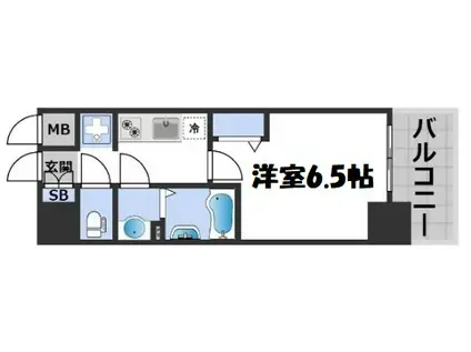 レシオスなんばVOGUE(1K/11階)の間取り写真