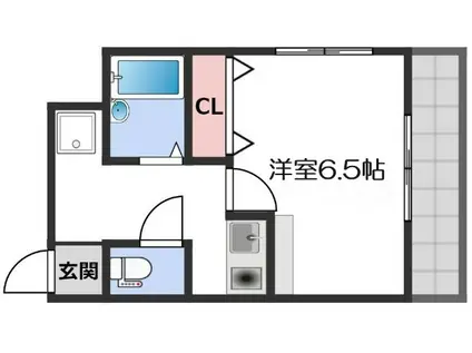 ピュアサクラ松屋町(1K/3階)の間取り写真