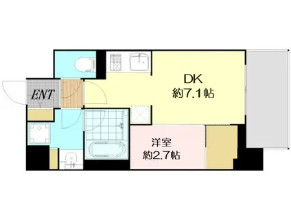アーバネックス新町II(1DK/6階)の間取り写真