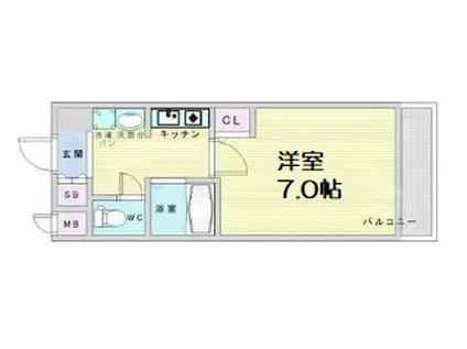 エスリード福島第3(1K/8階)の間取り写真