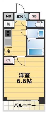 サムティ大阪GRAND イースト(1K/9階)の間取り写真