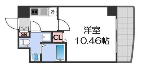 SERENITE日本橋SUD(1K/2階)の間取り写真
