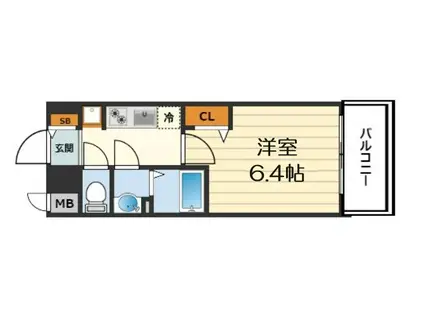 プレサンス梅田北ディア(1K/9階)の間取り写真