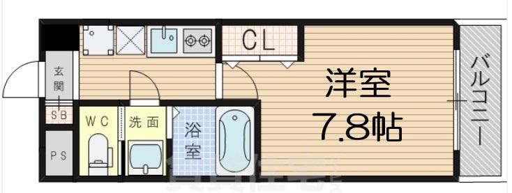 LUXE新大阪1(1K/8階)の間取り写真