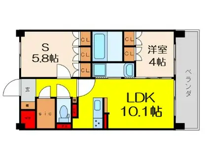 リフレ天満橋(1SLDK/5階)の間取り写真