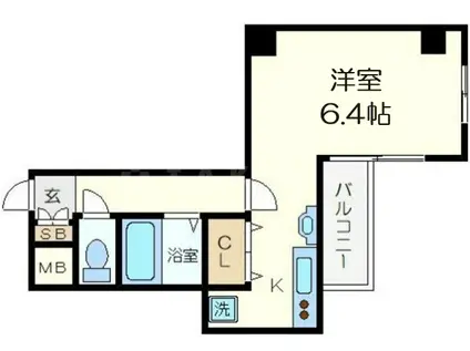 プレミアム新町Ⅲ(1K/9階)の間取り写真