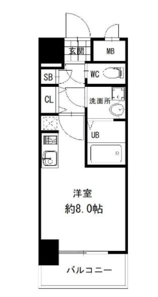 エスリード難波ステーションプラザ(ワンルーム/7階)の間取り写真