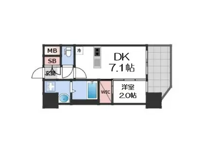 セレニテ難波ミラク壱番館(1DK/11階)の間取り写真