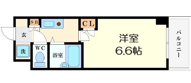 ドミール桜川II(1K/8階)の間取り写真