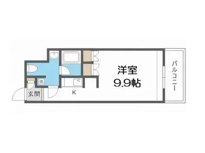 アーデンタワー南堀江(1K/9階)の間取り写真