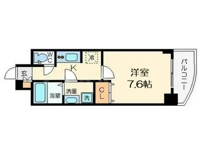 S-RESIDENCE HOMMACHIMARKS(1K/15階)の間取り写真